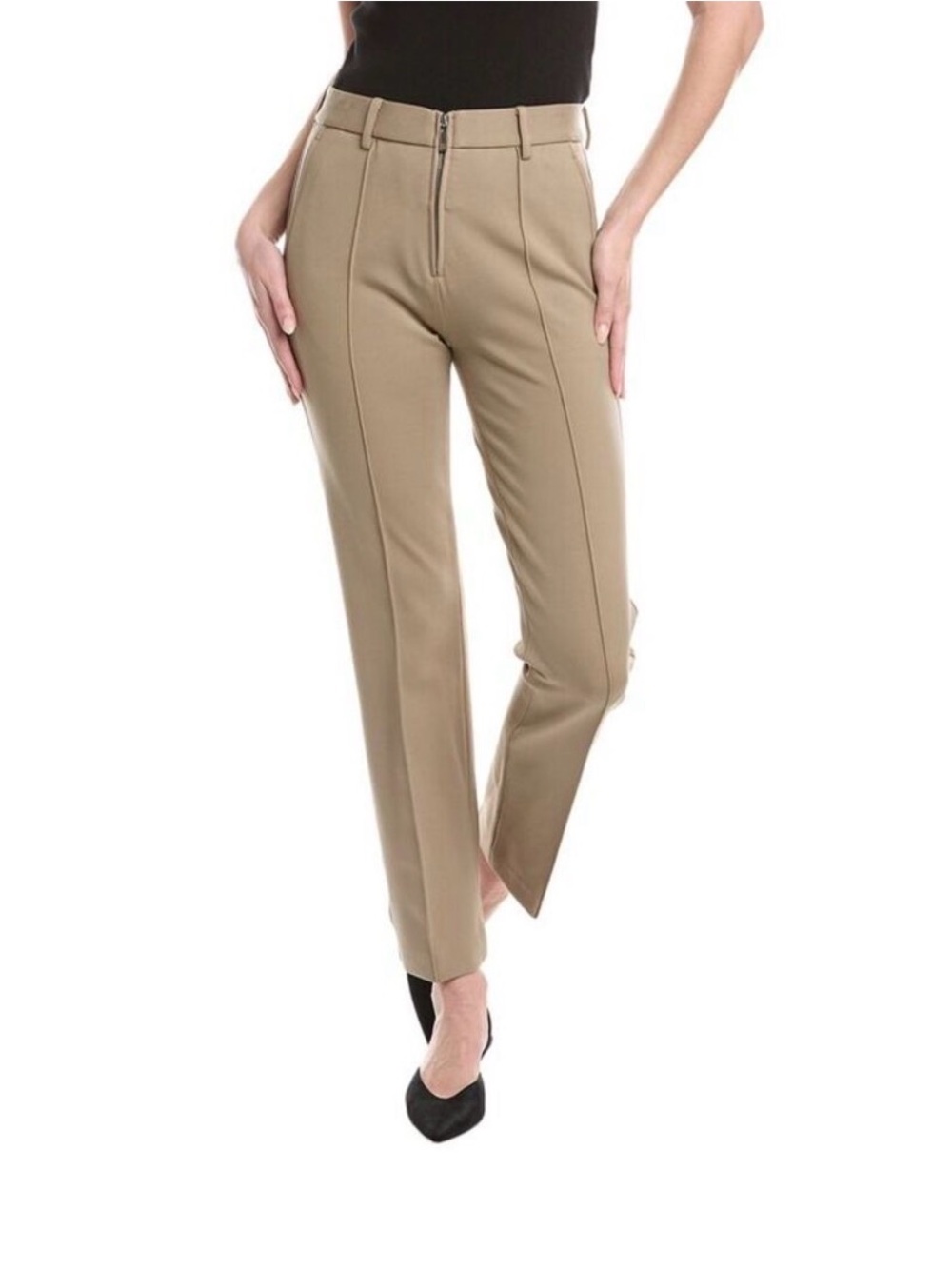 NWT $395 Helmut Lang Khaki Straight-Leg Creased Trousers